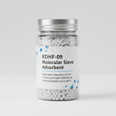 KDHF-09 Yüksek Su Adsorpsiyonlu Moleküler Elek Adsorbanı ≥%21.0, Kırma Mukavemeti ≥90N/Parçacık ve 400°C'ye Kadar Termal Stabilite